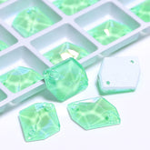 Electric Neon Greenwrap Cosmic Shape High Quality Glass Sew-on Rhinestones WholesaleRhinestone